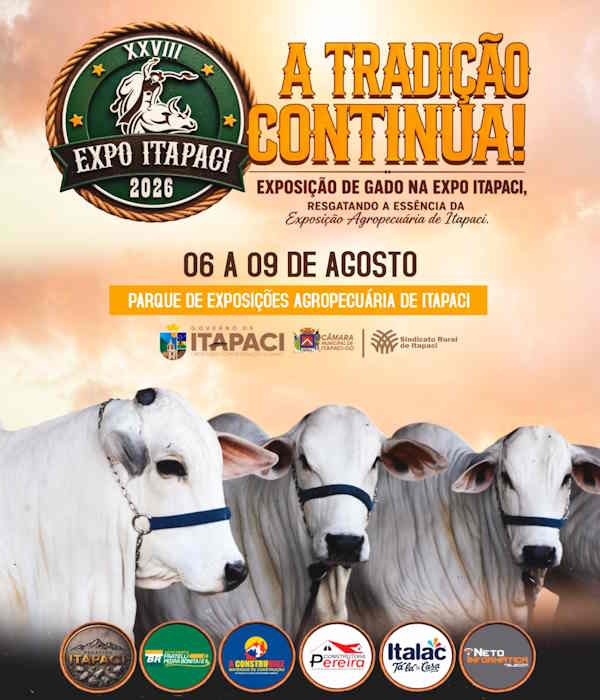 A Tradição Continua: Itapaci se prepara para a ExpoItapaci 2026 com Exposição de Gado e Torneio Leiteiro