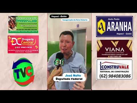 Entrevista com o Deputado José nelto na Reinauguração da Feira Coberta em Itapaci 