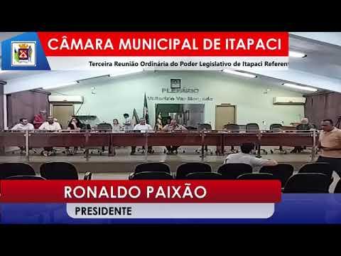 Terceira Reunião Ordinária do Poder legislativo de Itapaci Referente ao M~es de maio de 2026 